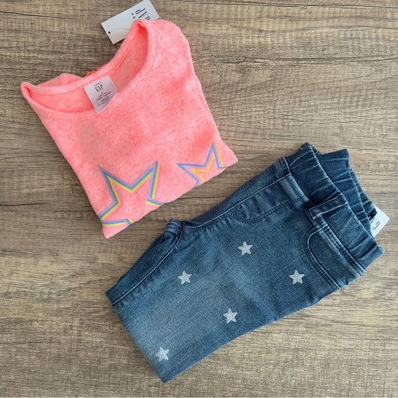 GAP - Superstar Long Sleeve and Glitter Star Jeggings Set - Picture 2 of 2